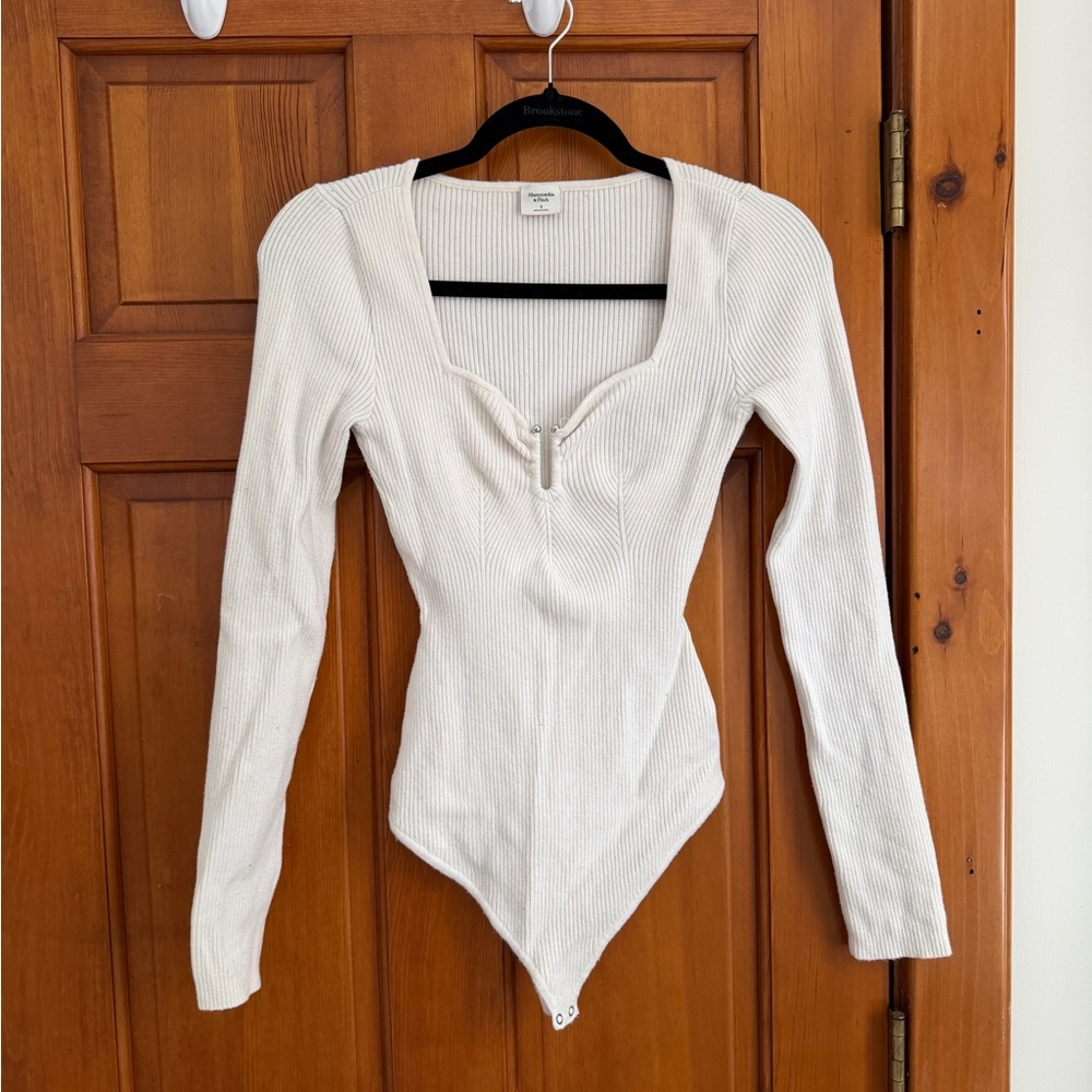 Abercrombie white sweater bodysuit